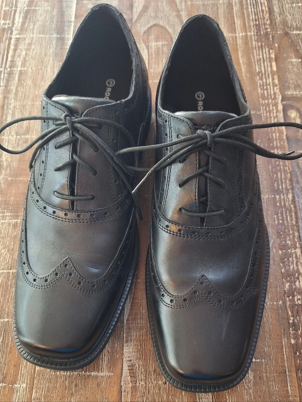 Rockport Men's Size 11 Adiprene Black Dress Shoes Lightweight Lace Up Shoe